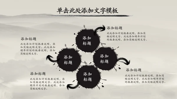 中国风水墨古筝ppt动态模板