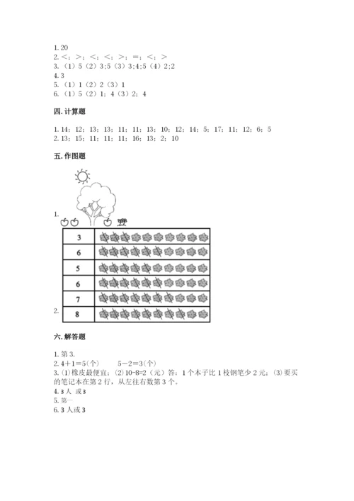 北师大版一年级上册数学期末测试卷及1套参考答案.docx