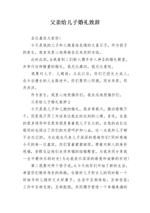 父亲给儿子婚礼致辞.docx