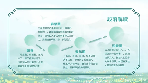 江山多娇中国风蓝绿色教学课件