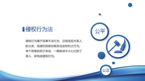 蓝色大气法律知识讲座宣传动态PPT