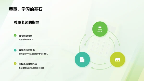 绿色商务现代培训师的开学第一课PPT模板