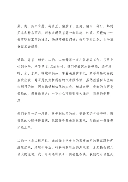 初中生清明节活动个人总结范文.docx
