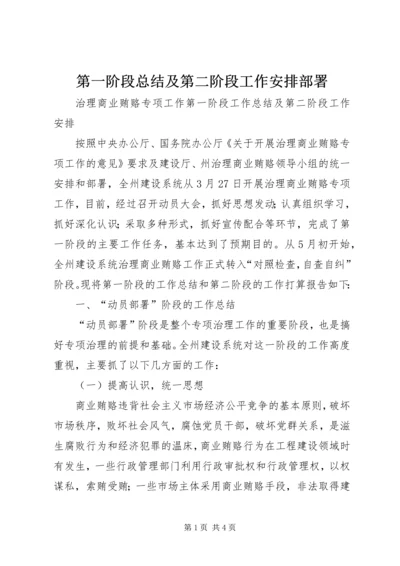 第一阶段总结及第二阶段工作安排部署精选.docx