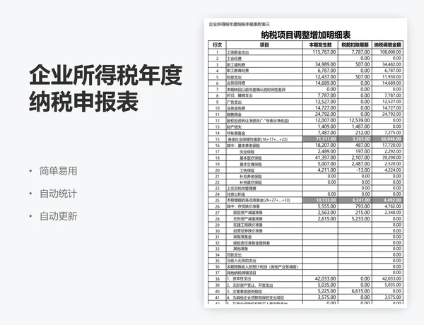 企业所得税年度纳税申报表