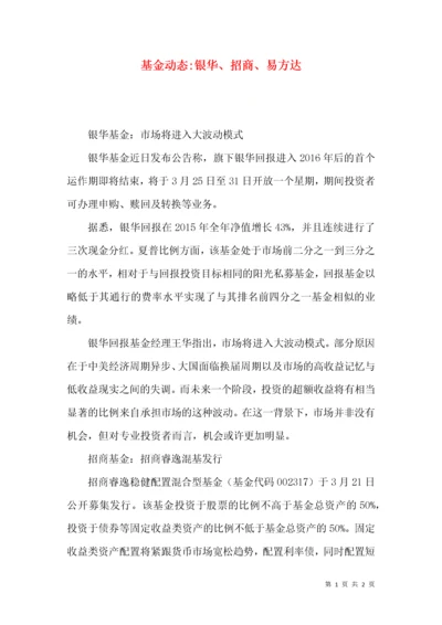 基金动态-银华、招商、易方达.docx