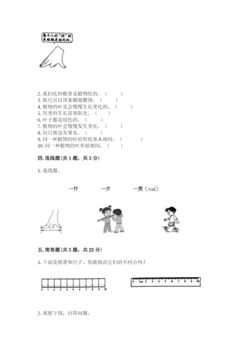 教科版一年级上册科学期末测试卷重点.docx