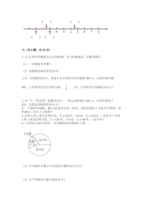 苏教版六年级数学下学期期末测试题及完整答案.docx