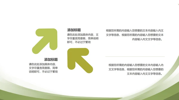 绿色简约风扁平总结汇报PPT模板