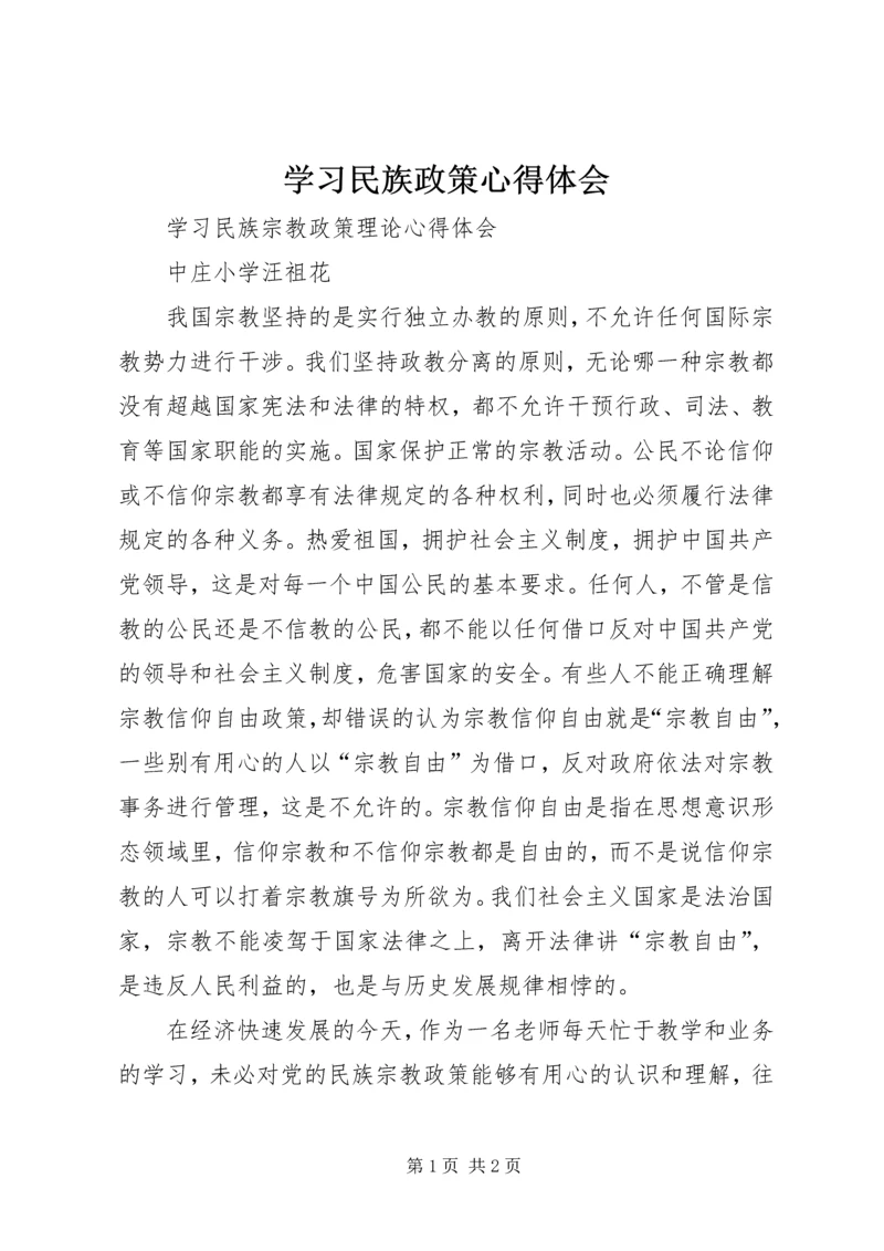 学习民族政策心得体会 (3).docx