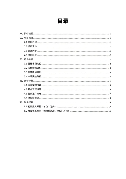 商业创业计划书