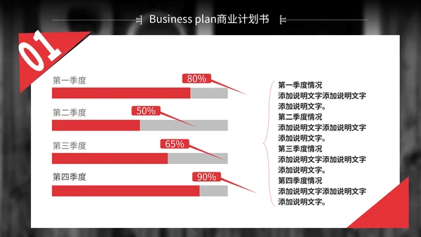 红色简约商业计划书通用PPT模板