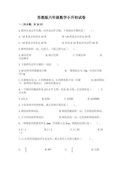 苏教版六年级数学小升初试卷精品（含答案）.docx