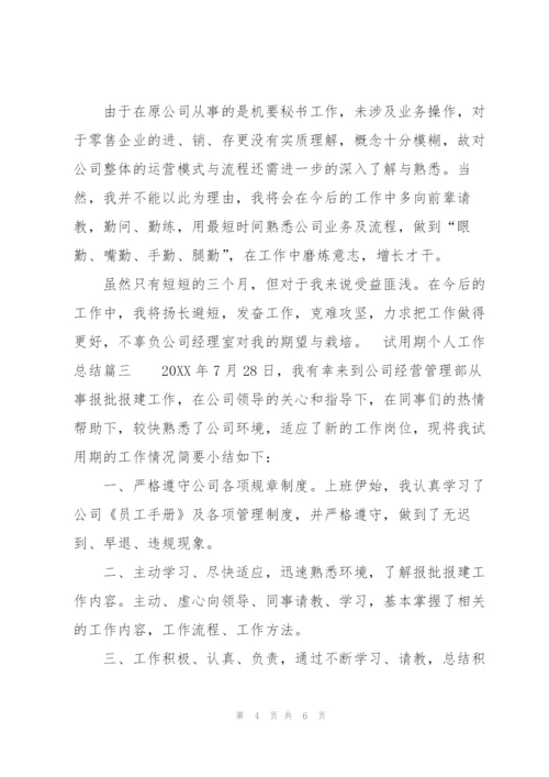 试用期个人工作总结优秀范文.docx