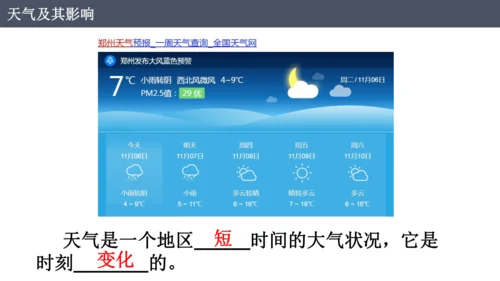 4.1 多变的天气（课件）-2024-2025学年七年级地理上册同步课件（人教版2024）