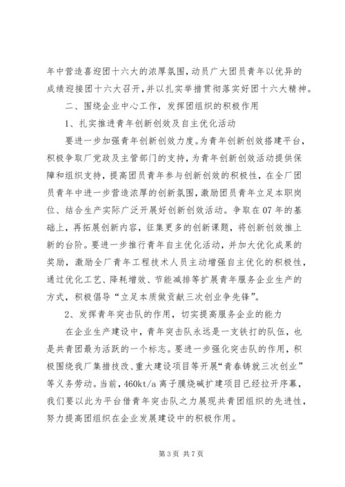 电化厂团委工作计划.docx