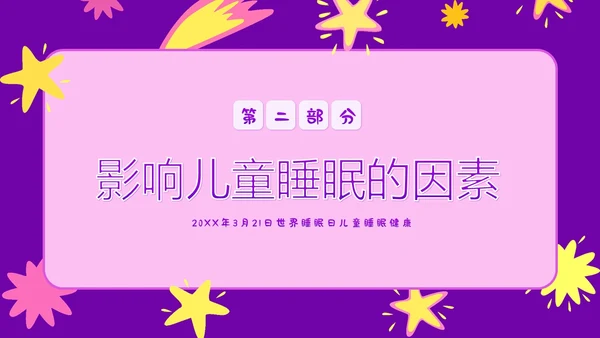 3月21日世界睡眠日儿童睡眠健康教育家长会PPT