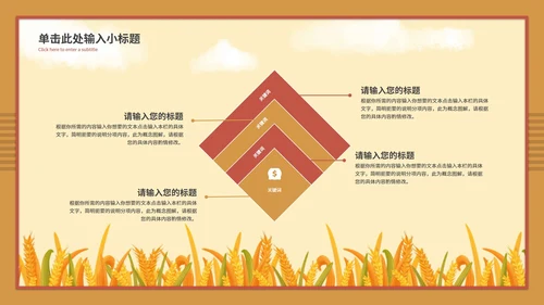 黄色稻草教学ppt模板