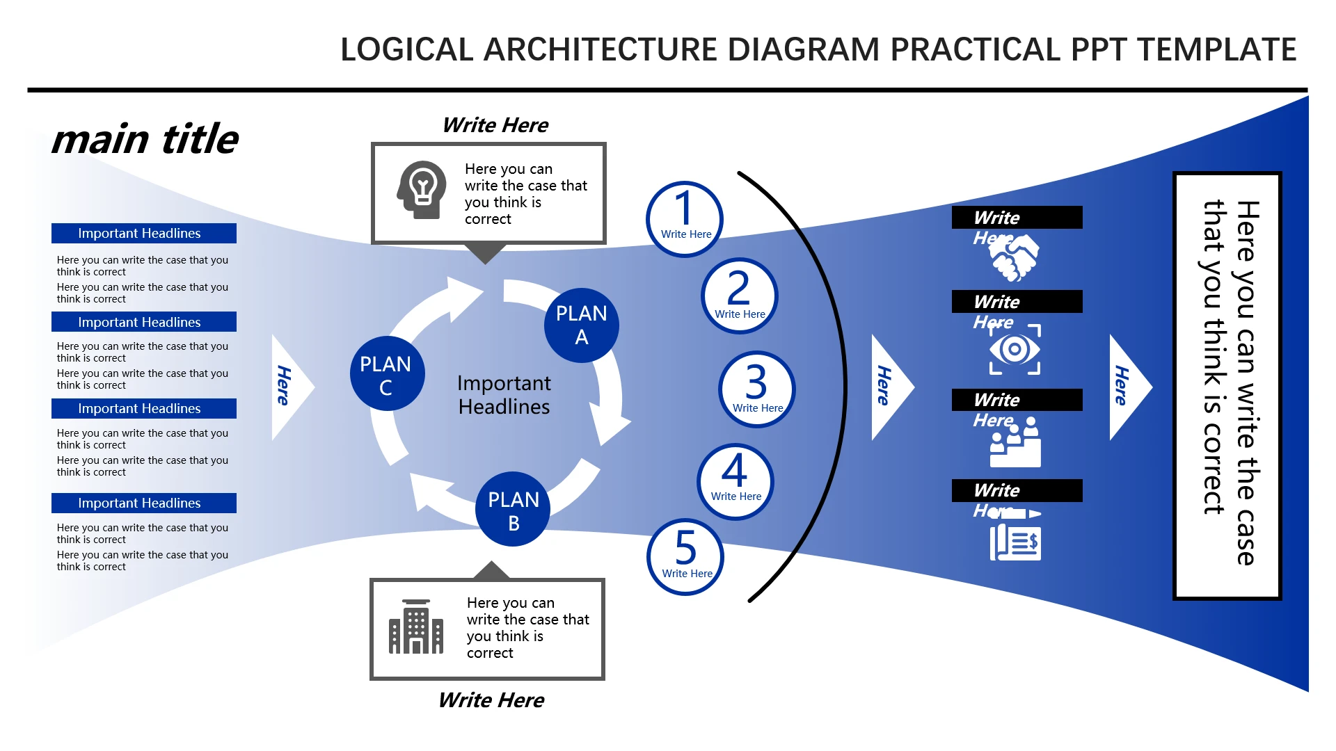 蓝色可视化数据逻辑图表英文版数据分析5项