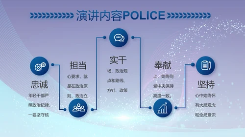蓝色科技强警保障国家信息吧动态PPT模板