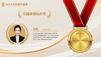 黄色商务风一项颁奖排版PPT单页