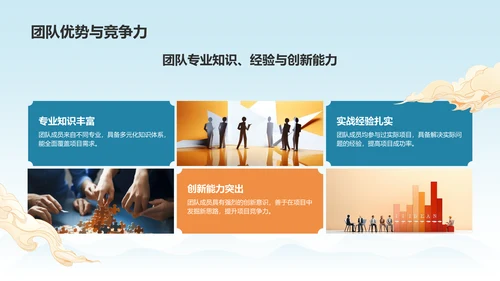 蓝色国潮风大学生挑战杯创业计划书PPT模板