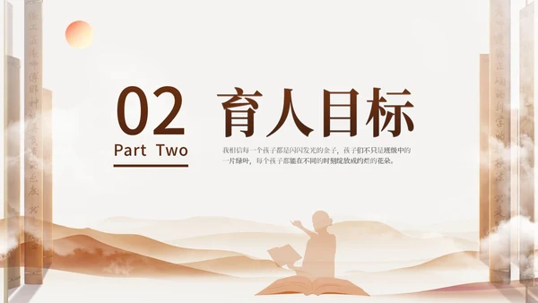 棕色简约大气教师剪影班主任管理班级策略培训交流动态PPT教师培训