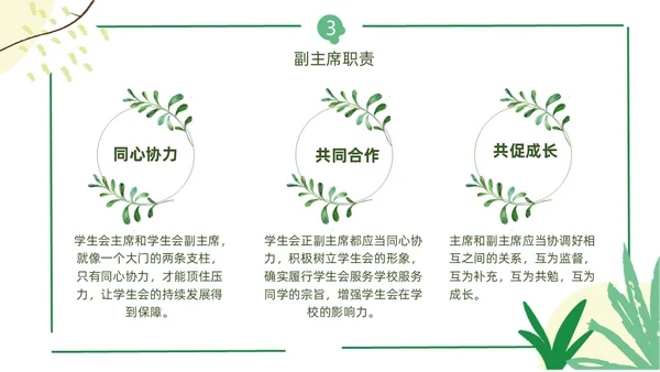 花朵小清新班干部竞选班委学生会竞选ppt