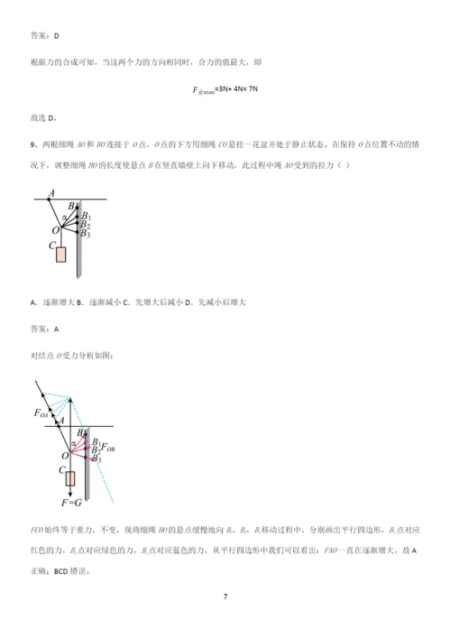 2023人教版带答案高中物理必修一第三章相互作用力微公式版知识汇总大全.docx