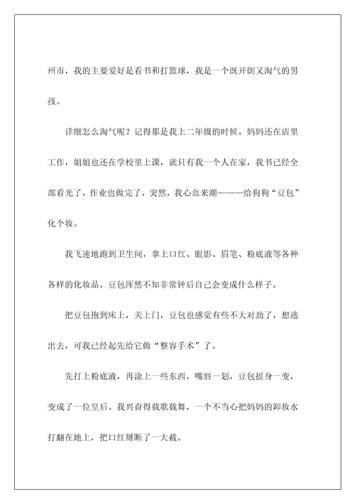 自我介绍的作文300字200