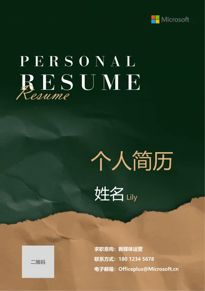 绿色商务通用个人简历