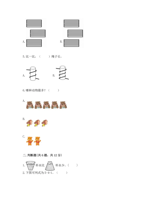 小学一年级上册数学期中测试卷（考点梳理）word版.docx