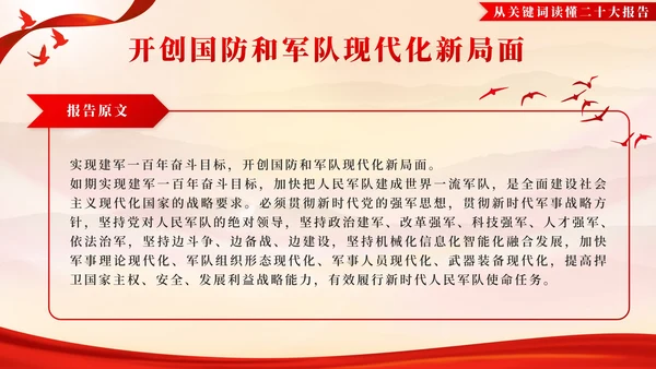 红色建筑实景党政学习二十大的关键词PPT模板