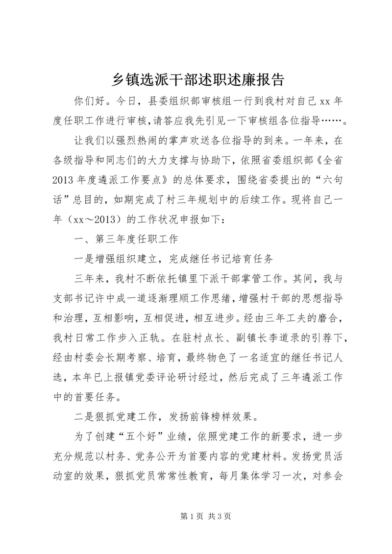 乡镇选派干部述职述廉报告.docx