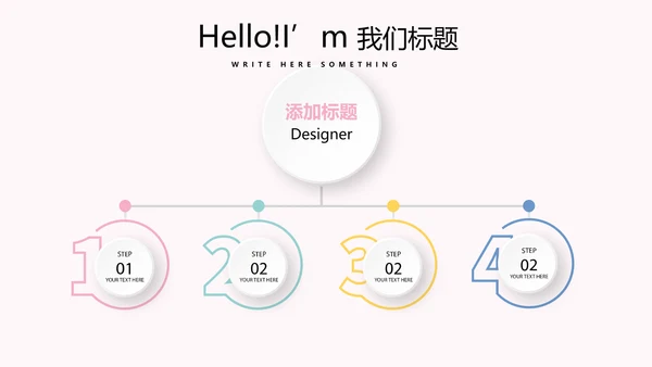 粉色小清新微立体述职报告通用PPT动态模板