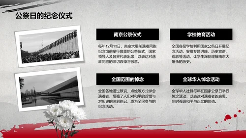 红色党政风国家公祭日——铭记历史，勿忘国耻PPT模板