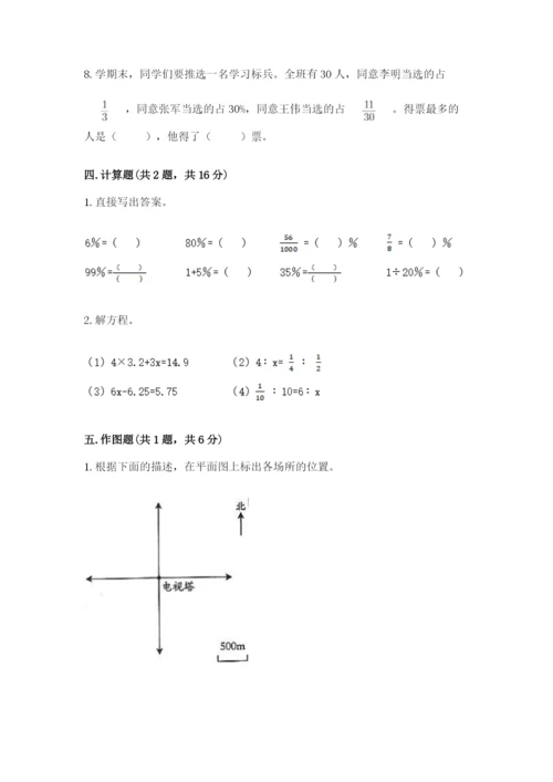 沪教版小学六年级下册数学期末综合素养测试卷附参考答案【夺分金卷】.docx