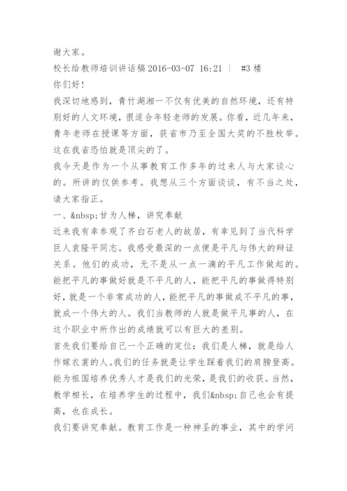 校长教师培训讲话稿.docx