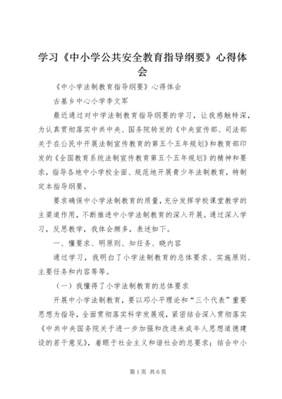 学习《中小学公共安全教育指导纲要》心得体会 (2).docx