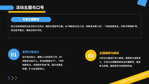 蓝金撞色潮流风网络安全宣传周活动PPT模板