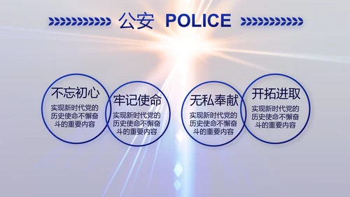 大气公安警察年终工作总结新年PPT