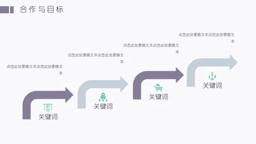 四色花简洁创业计划通用PPT模板