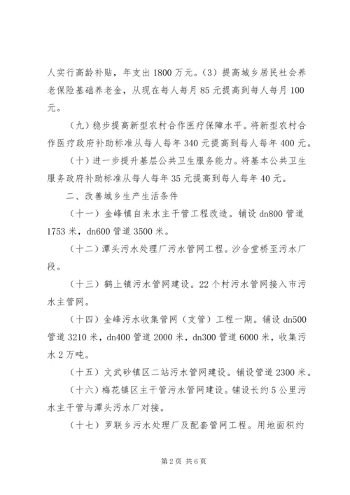 市委、市政府为民办实事工作计划.docx