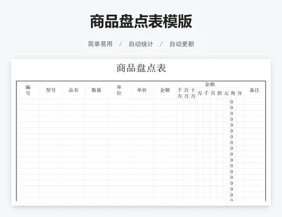 商品盘点表模版