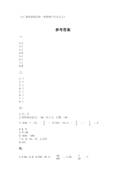 青岛版六年级数学下学期期末测试题（黄金题型）.docx