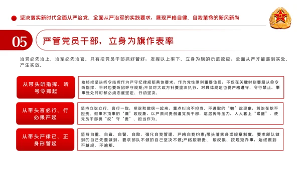 从严治军传承红色基因担当强军重任部队党课PPT