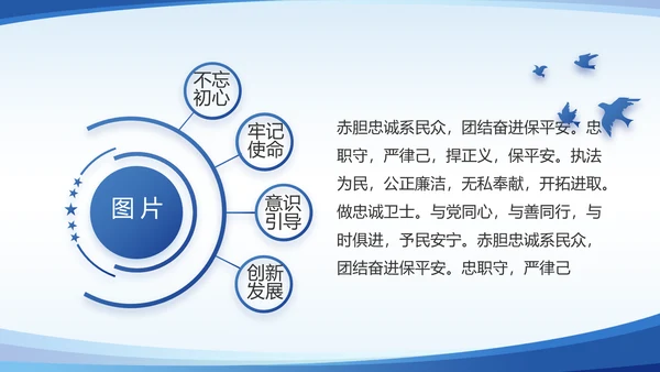 蓝色大气公安派出所年年终总结PPT