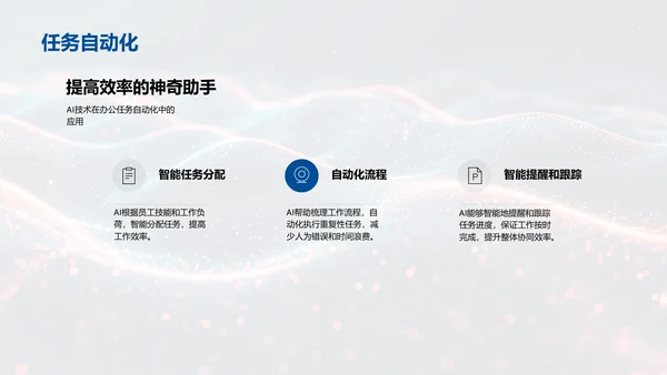 AI办公效率提升讲座，蓝色背景通用PPT模板