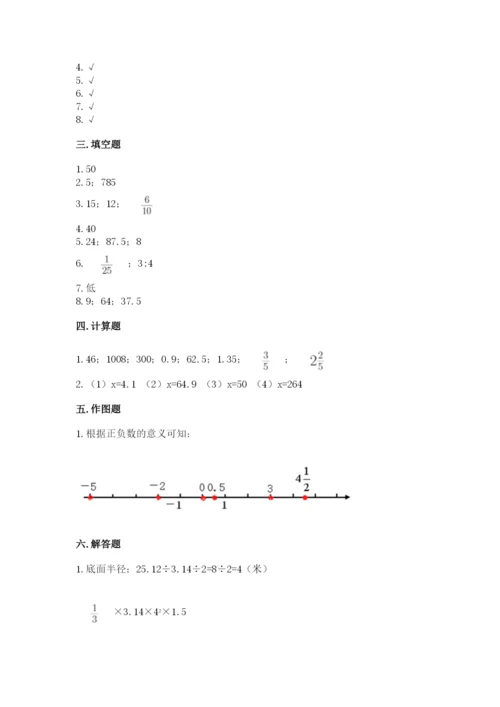 人教版六年级下册数学期末测试卷（网校专用）word版.docx