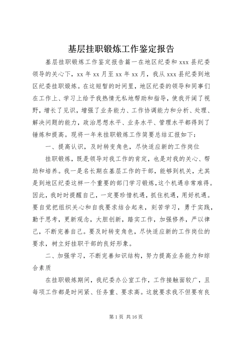 基层挂职锻炼工作鉴定报告.docx